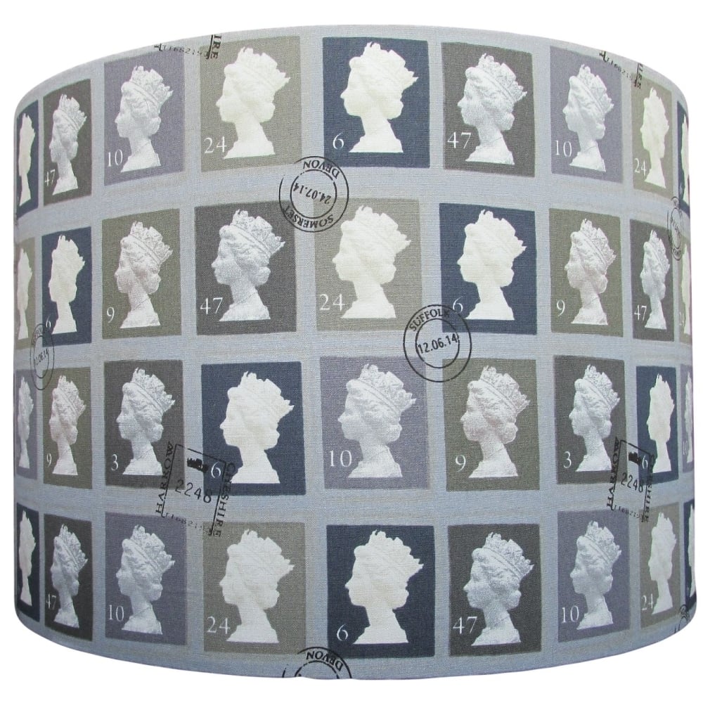 Grey postage stamp 30cm diameter lampshade (ceiling) NOW £29.00