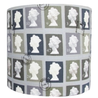 Grey postage stamp 20cm diameter lampshade (for lamp) NOW Â£20.00