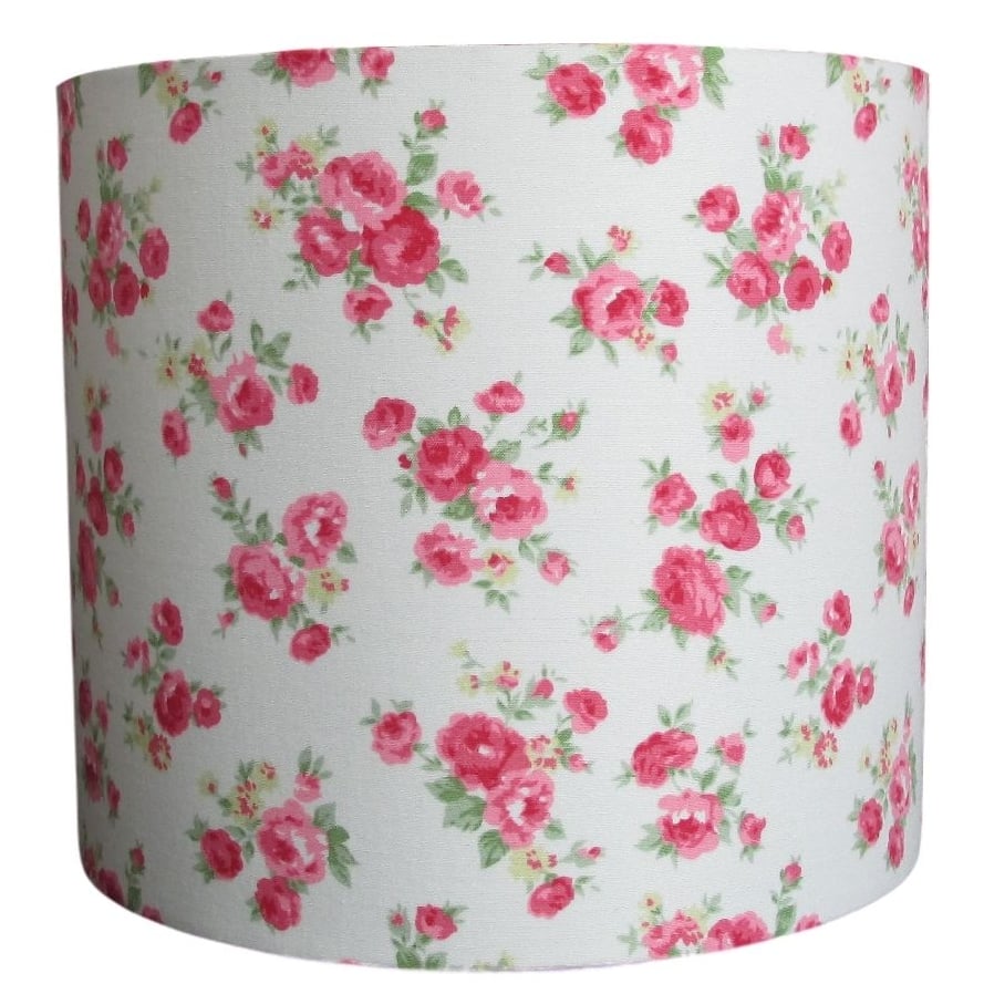 Pink rose pattern 20cm lampshade (for lamp or ceiling) NOW £20