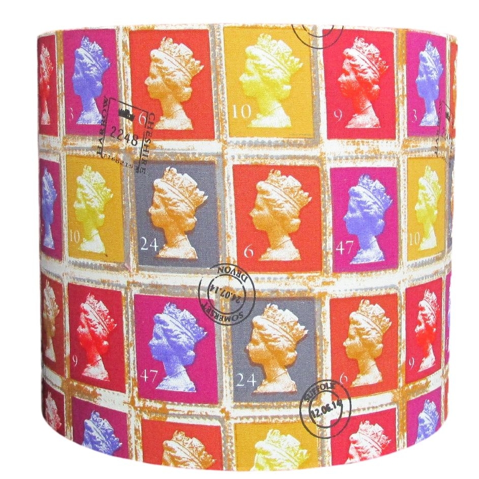 Colourful postage stamp 30cm diameter lampshade (for lamp) NOW £29