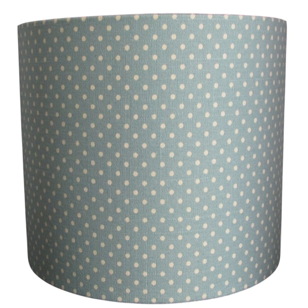 Soft green polka dot 20cm diameter lampshade (lamp or ceiling) NOW £20