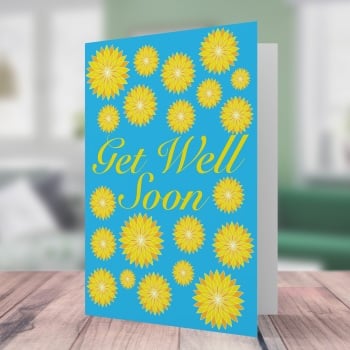 Yellow flower get well soon card