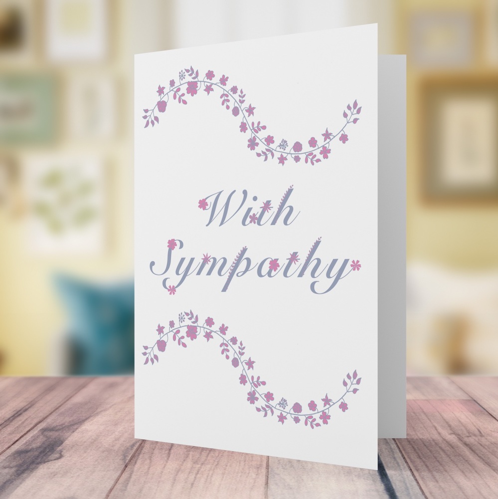 With sympathy floral greetings card