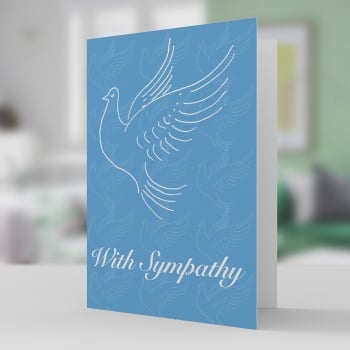 Sympathy card with white doves