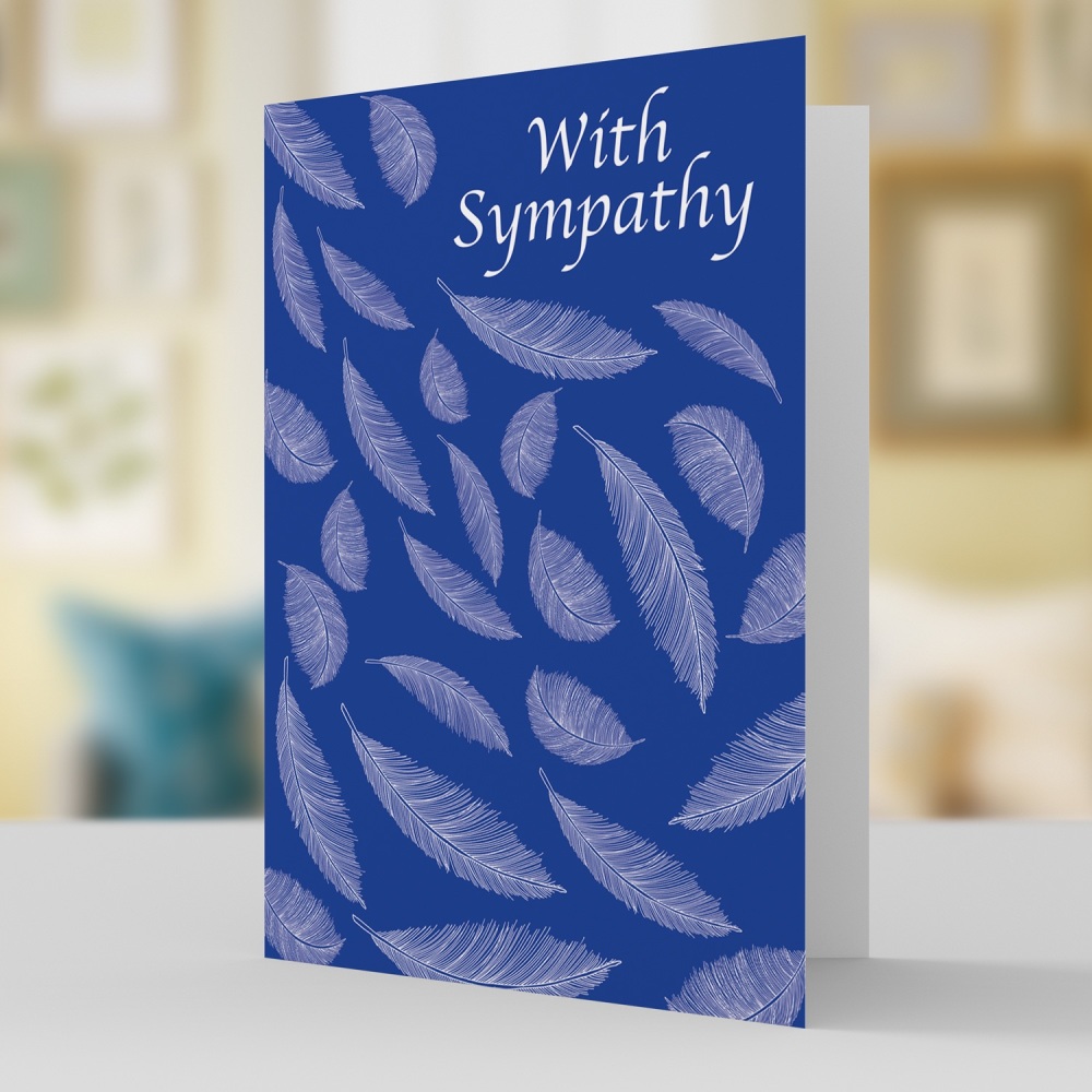 Sympathy floating feather card