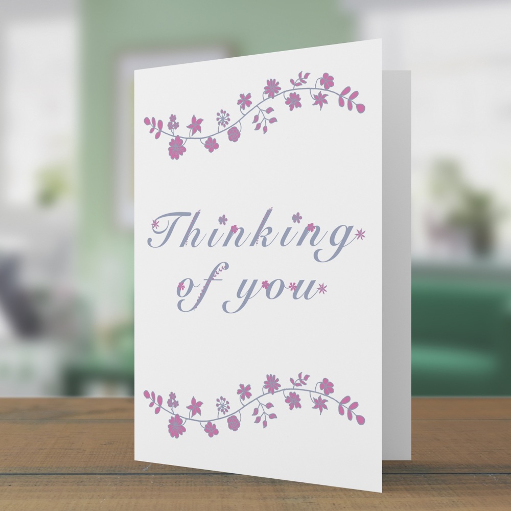 Thinking of you floral swag card