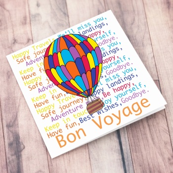 Bon Voyage Hot Air Balloon Card