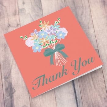 Floral bouquet thank you card