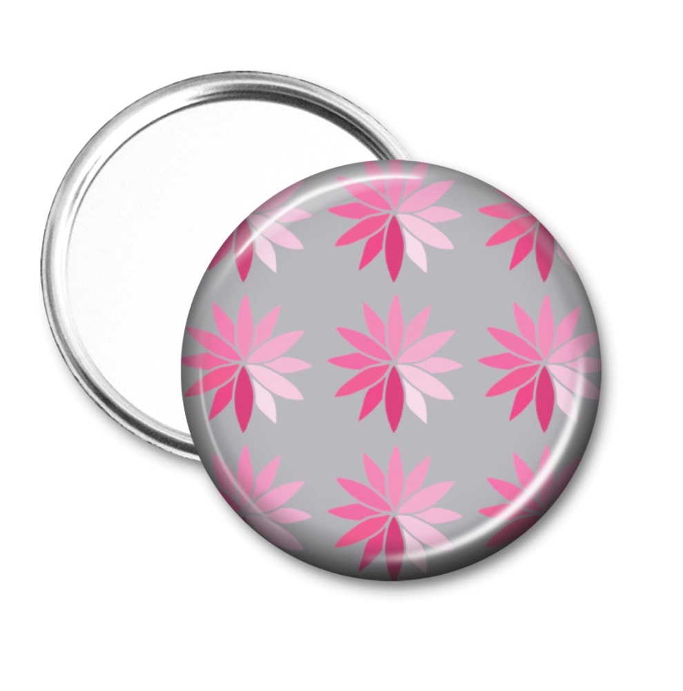 Pink flower pocket mirror