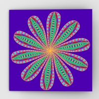 Fantastical flower greeting card, purple