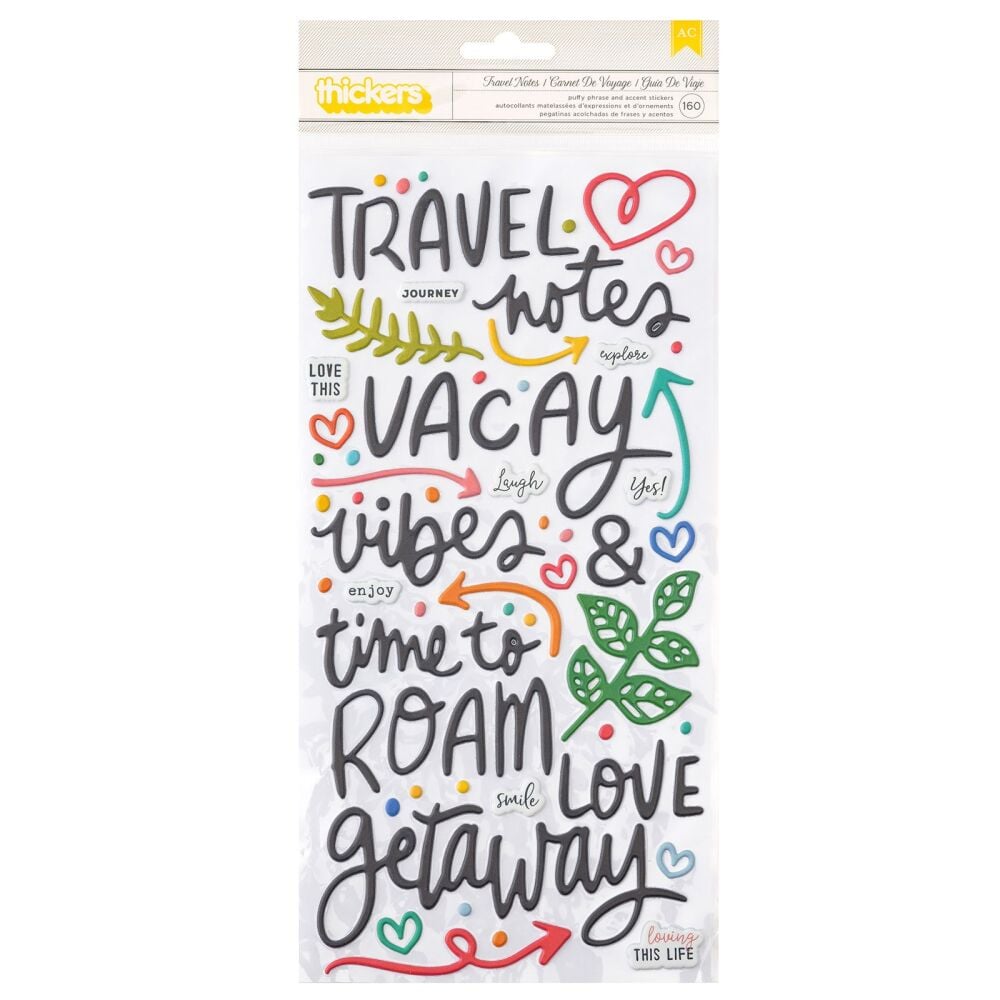 Travel Notes Puffy Stickers