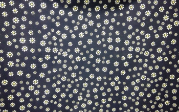 POLY-COTTON NAVY WITH WHITE FLOWER PATTERN