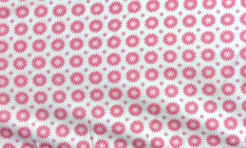 FLOWER PRINT PINK AND WHITE COTTON