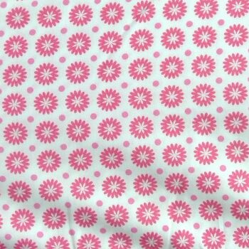 FLOWER PRINT PINK AND WHITE COTTON