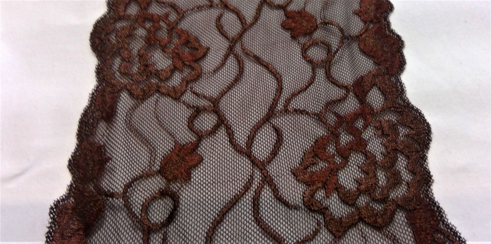 BROWN STRETCH LACE