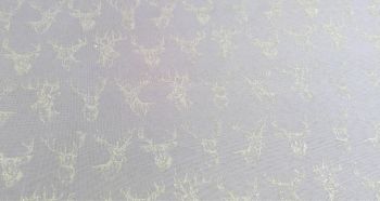 'WHITE DEER' GLITTERY CHRISTMAS FABRIC