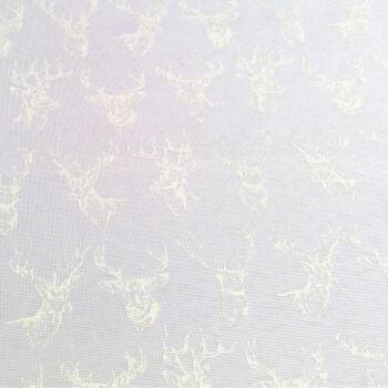 'WHITE DEER' GLITTERY CHRISTMAS FABRIC