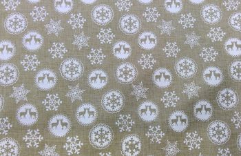 'WHITE STAG' CHRISTMAS FABRIC