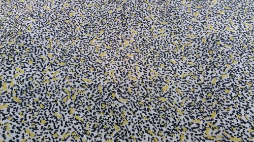 CREAM, YELLOW AND BLACK ANIMAL STYLE PRINT VISCOSE