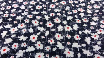 NAVY FLORAL AND CHECK 100% COTTON