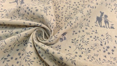CHILDREN FLORAL WOODLAND LINEN STYLE CANVAS