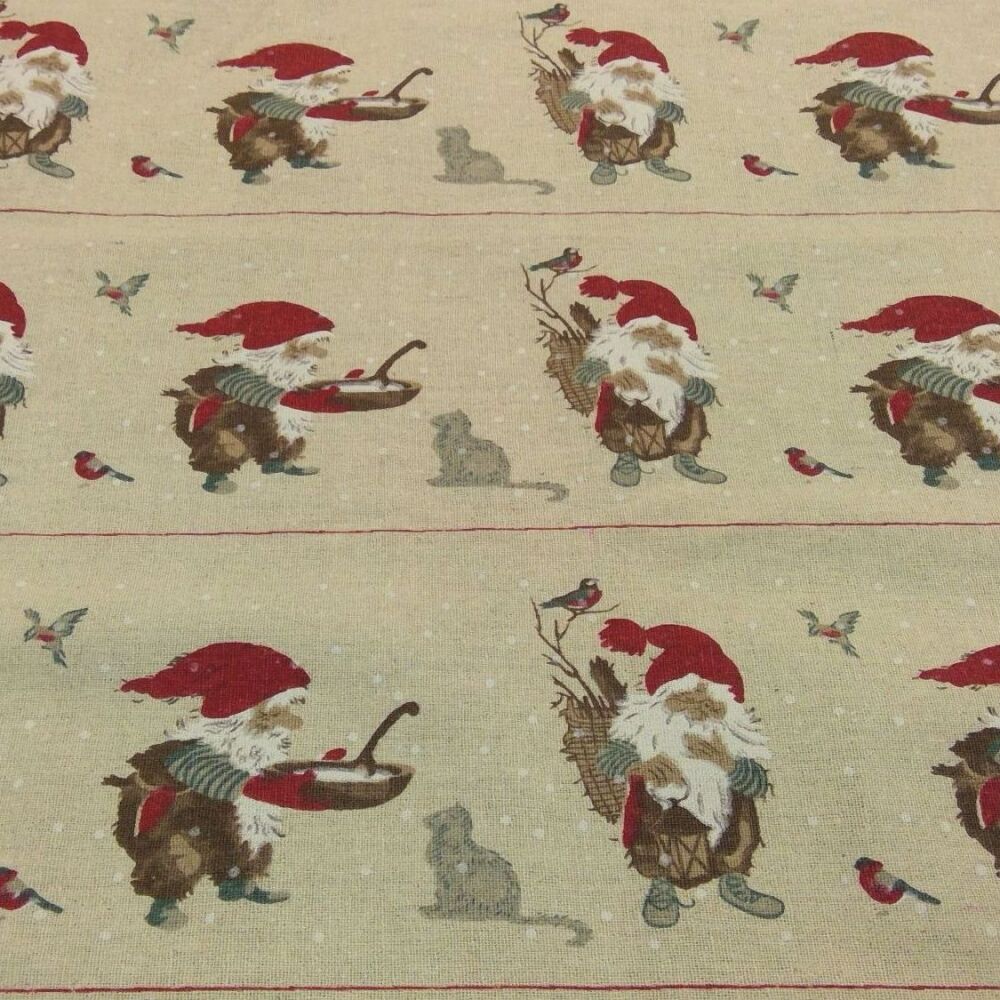 GNOME CHRISTMAS STRIPE LINEN STYLE CANVAS