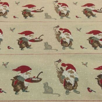 GNOME CHRISTMAS STRIPE LINEN STYLE CANVAS