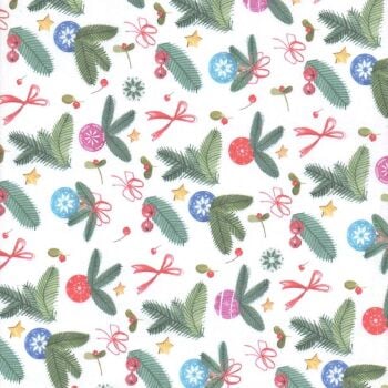 LEAVES AND BOWS CHRISTMAS FABRIC