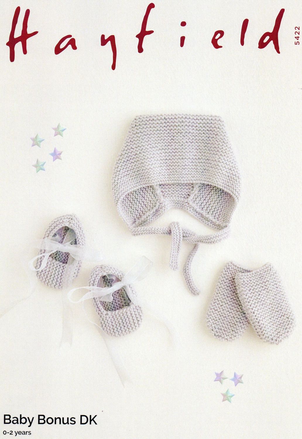 54522 - HAT, SHOES AND MITTENS BY HAYFIELD IN DOUBLE KNIT