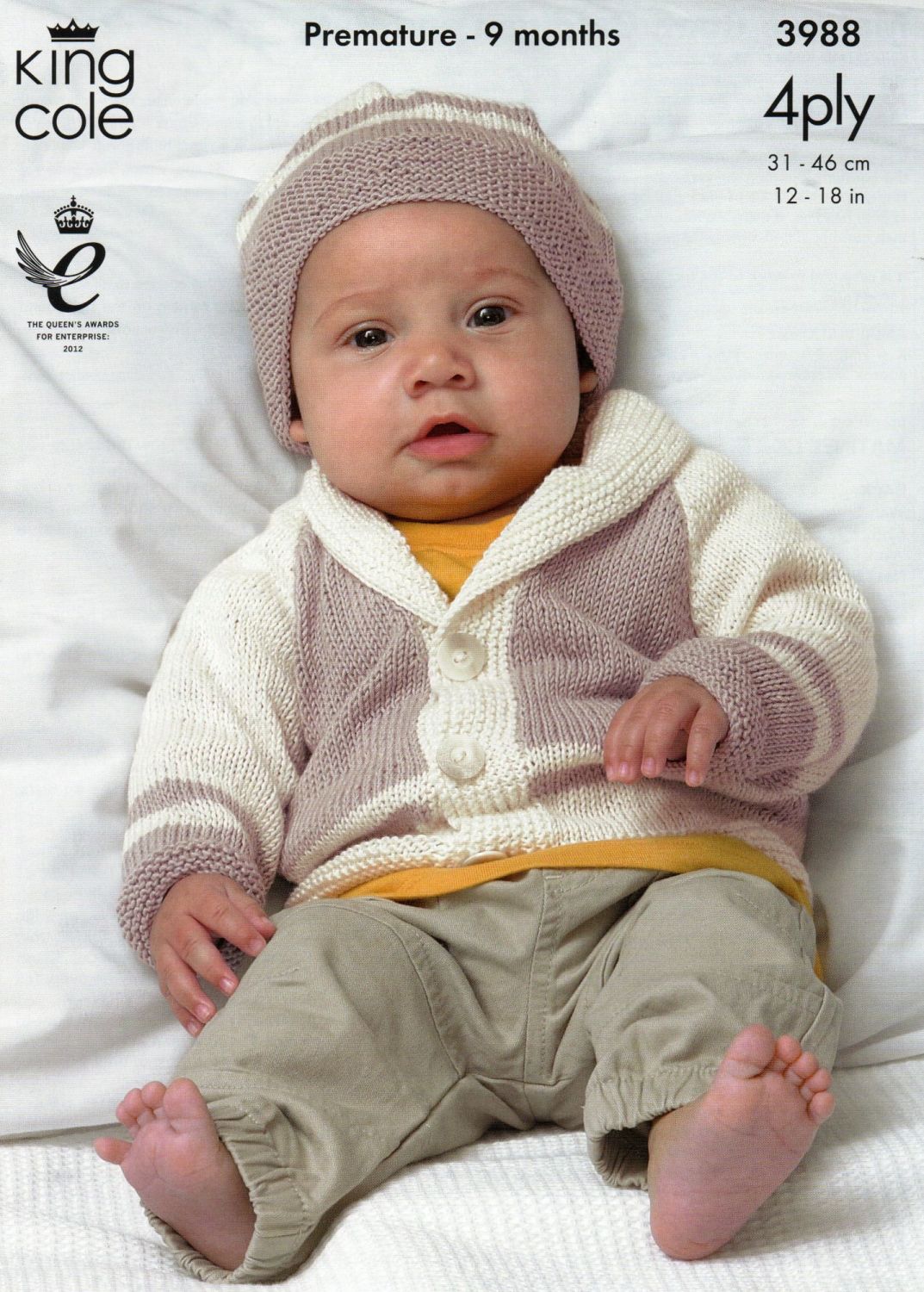3988 - MATINEE COAT, CARDIGAN AND HATS BY KING COLE IN 4 PLY 