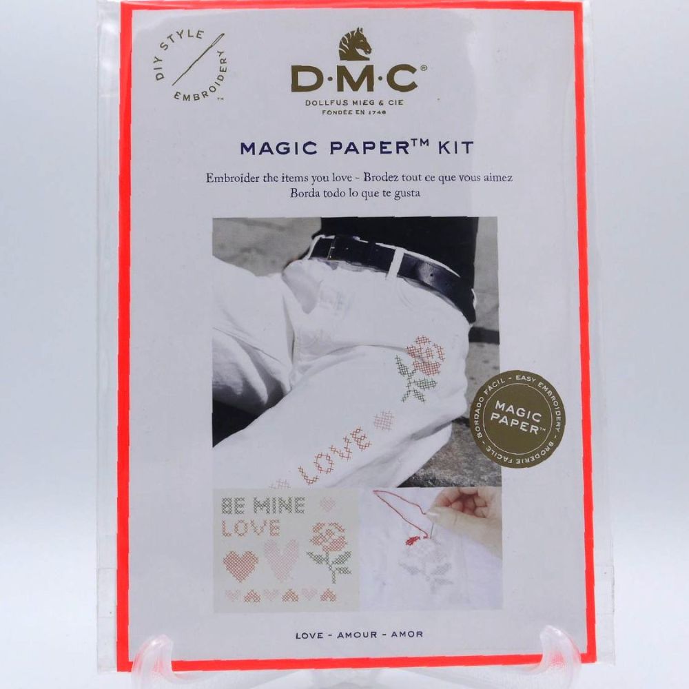DMC MAGIC PAPER KIT- 'CROSS-STITCHED LOVE'