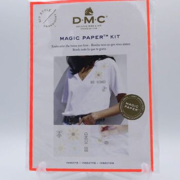  MAGIC PAPER KIT- 'CROSS-STITCHED INSECTS' BY DMC 