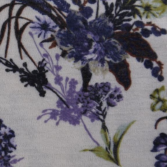 FLOWERS LILAC SOFT KNIT FABRIC