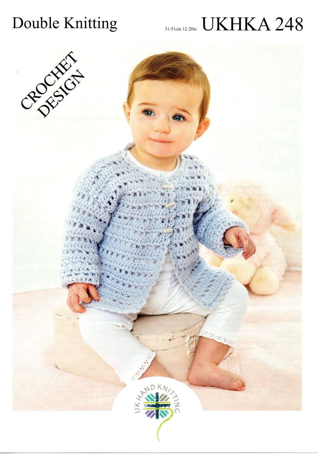 UKHKA248 BABY CARDIGAN AND WAISTCOAT BY UK HAND KNITTING