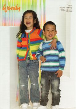 7023 CHILDS SWEATER AND CARDIGAN BY WENDY