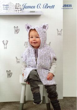 JB835 CHILDRENS PONCHO, CAT AND MOUSE BY JAMES BRETT