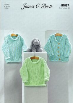 JB887 CHILDS SWEATER AND CARDIGAN BY JAMES BRETT