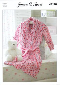 JB175 CHILDS DRESSING GOWN BY JAMES BRETT