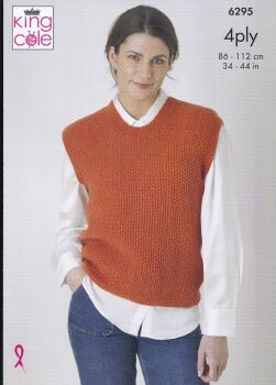 6295 CARDIGAN AND SLIPOVER KNITTING PATTERN BY KING COLE