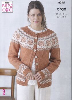 6345 CARDIGAN AND WAISTCOAT KNITTING PATTERN BY KING COLE
