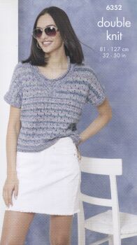 6352 TOPS KNITTING PATTERN BY KING COLE