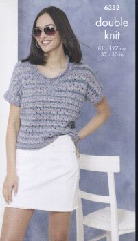 6352 TOPS KNITTING PATTERN BY KING COLE