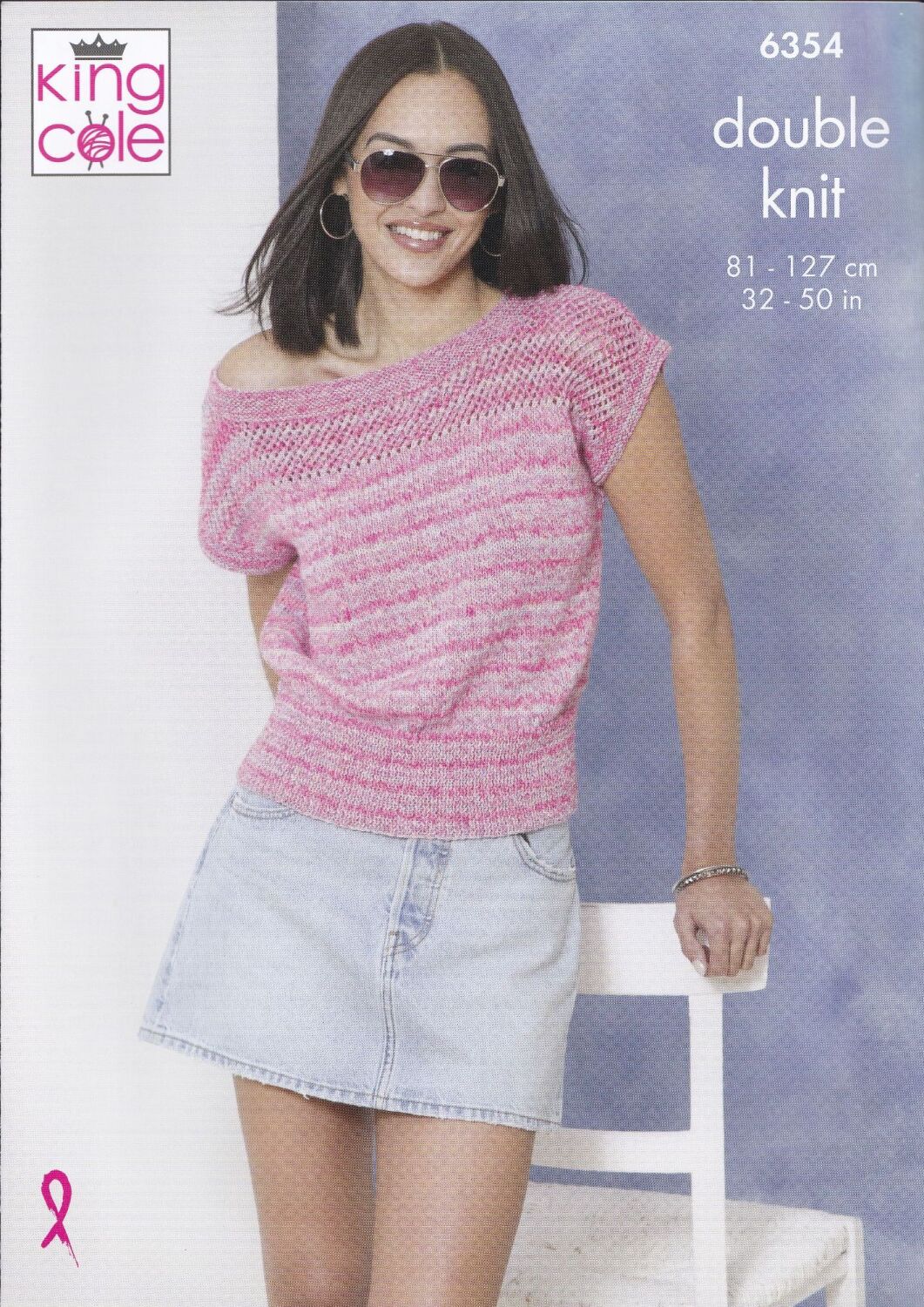 6354 LADIES TOPS KNITTING PATTERN BY KING COLE