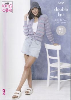 6355 LADIES CARDIGAN AND WAISTCOAT KNITTING PATTERN BY KING COLE