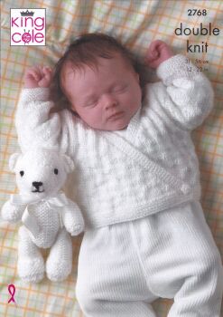 2768 SWEATER, CARDIGANS AND TEDDY KNITTING PATTERN BY KING COLE