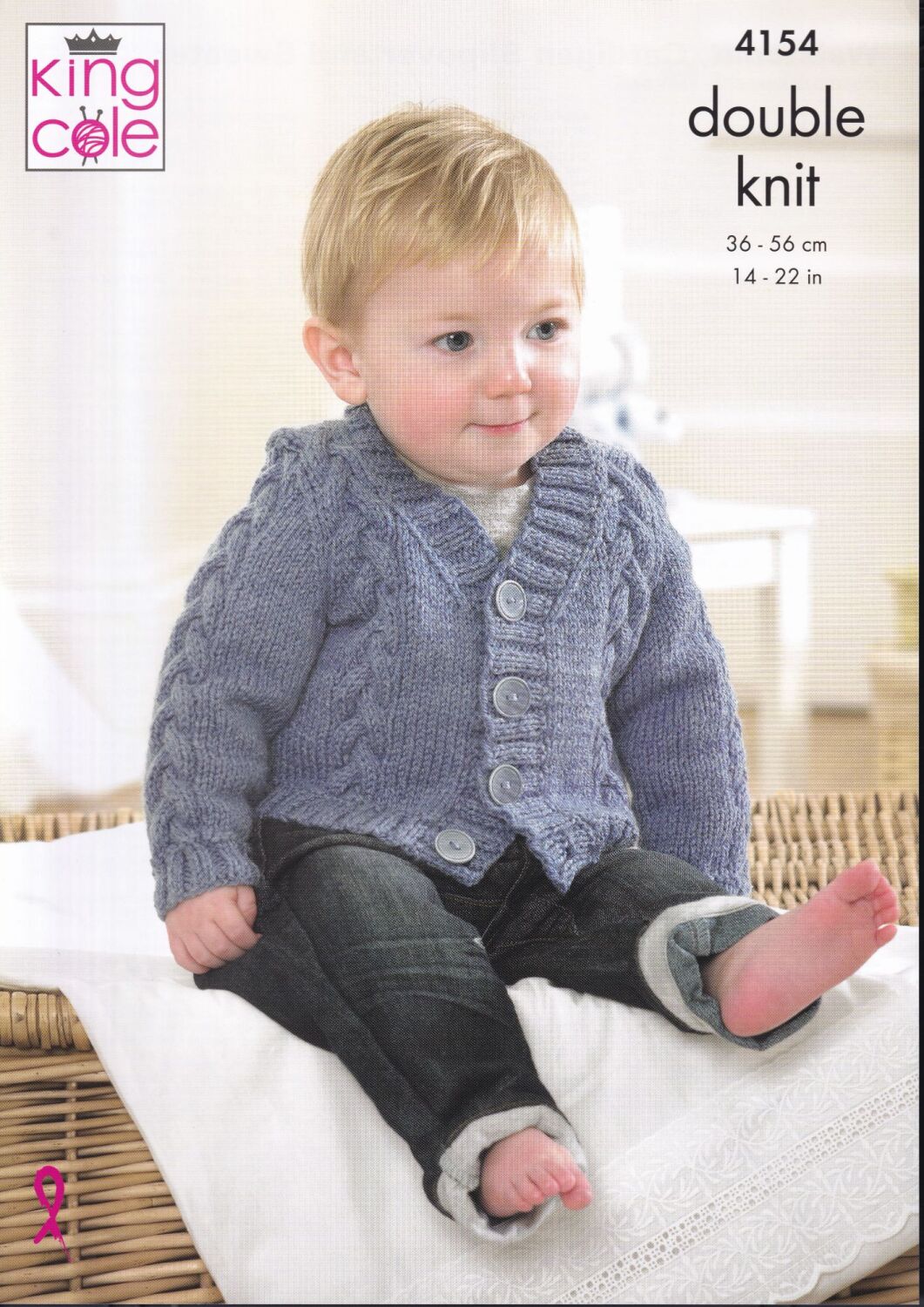 4154 WAISTCOAT, CARDIGAN SLIPOVER AND SWEATER KNITTING PATTERN BY KING COLE