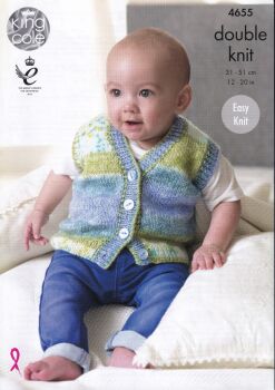 4655 SLIPOVERES AND WAISTCOATS KNITTING PATTERN BY KING COLE