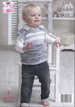 5109 SWEATER AND PULLOVER KNITTING PATTERN BY KING COLE