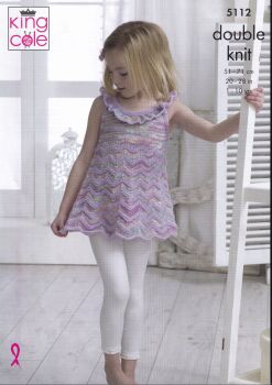5112 SWEATER AND TOP KNITTING PATTERN BY KING COLE