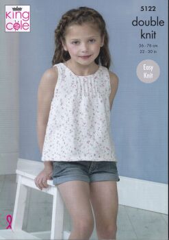 5122 TOPS KNITTING PATTERN BY KING COLE